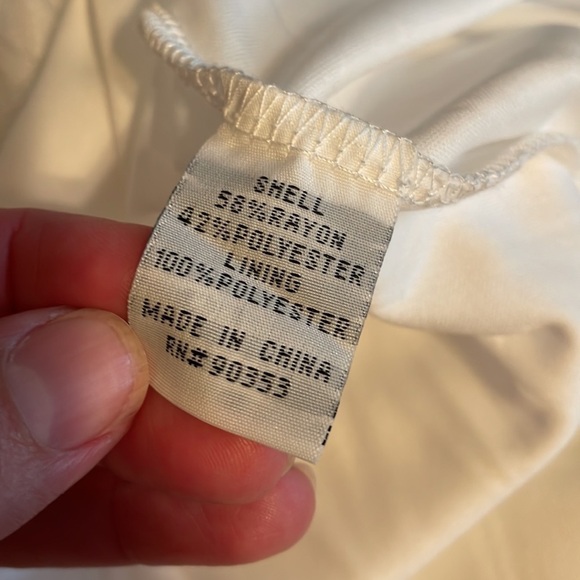 Kings road women’s dress medium White vneck sleeveless empire waist NWOT - Picture 6 of 8